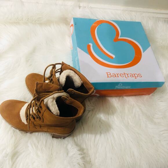 Baretraps Women's Ankle Boots Cold Weather Hadlee Faux Suede Brown 6.5M NWB - Picture 2 of 10